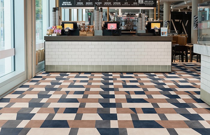 Design Insider Amtico's new Edge laying pattern, shown in a mix of Amtico Signature products collectively called Nubuck