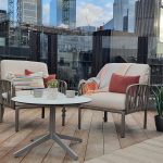armchair seating on a high rise roof terrace